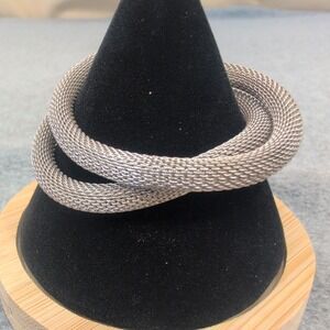 Mesh‎ Link Bracelet Silver Tone Lobster Clasp Adjustable